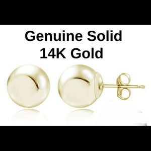 5 mm solid 14 karat gold studs.